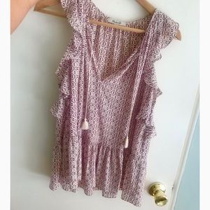 Madewell Silk peplum top